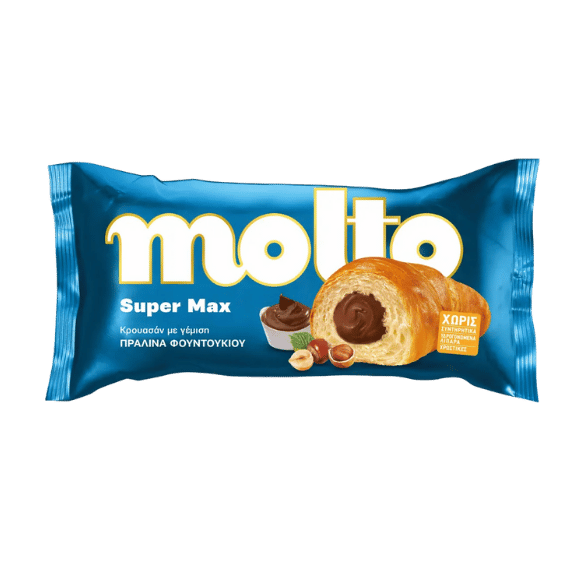 Super Max Haselnuss Croissant (130g) Molto von Chipita bei Araxxon - Hochwertiges griechisches Produkt. Super Max Haselnuss Croissant (130g) Molto από Chipita στο Araxxon - Αυθεντικό ελληνικό προϊόν.